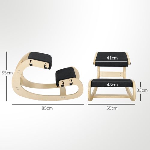 Siège Ergonomique - Siège Assis-genoux - Bois Bouleau Tissu