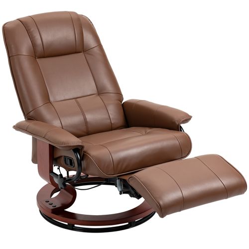 Fauteuil Relax Inclinable Repose-pied Réglable Pivotant 360° Bois Synthétique