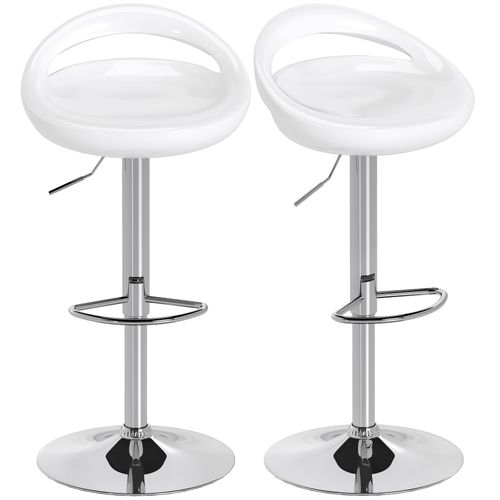Lot De 2 Tabourets De Bar Design Réglable Pivotant Repose-pieds Intégré