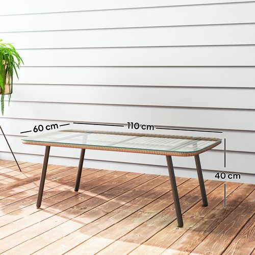 Table Basse De Jardin Style Acapulco Résine Filée Effet Naturel