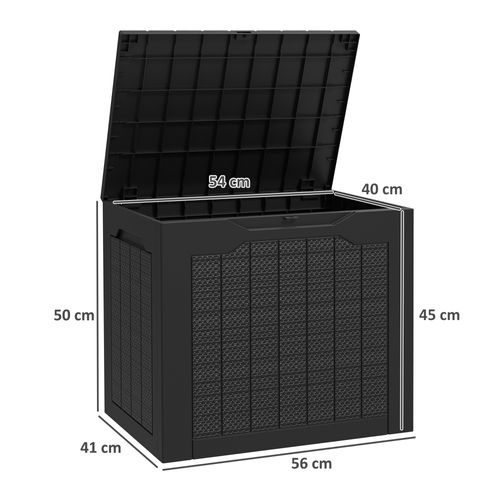 Coffre De Jardin 93l Effet Rotin Et Bois