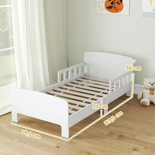 Lit Enfant Design Maison - Tête De Lit, Sommier Lattes Inclus - Mdf Blanc 90x190