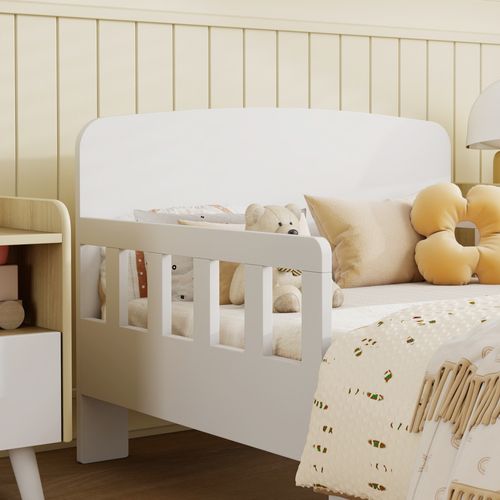 Lit Enfant Design Maison - Tête De Lit, Sommier Lattes Inclus - Mdf Blanc 90x190