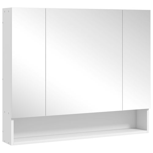 Armoire Miroir Salle De Bain 3 Portes 5 Étagères Niche
