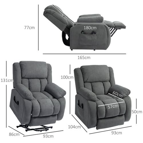 Fauteuil Releveur Massant Chauffant Inclinable Rétractable Tissu