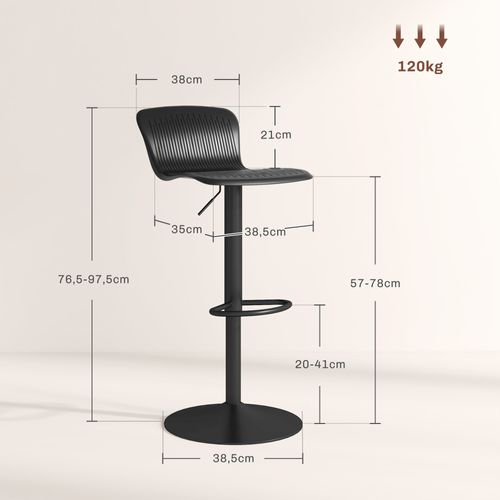 Lot De 2 Tabourets De Bar Design Réglables Pivotants