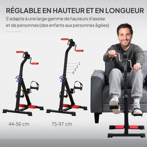 Vélo De Rééducation Bras Et Jambes Réglable Écran LCD Multifonction