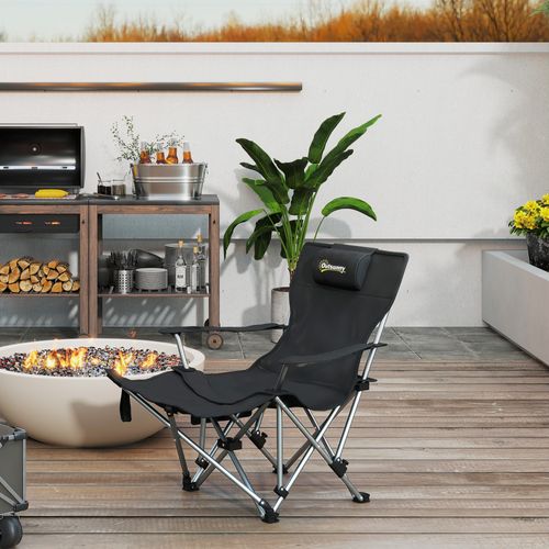 Chaise De Camping Pliante Repose-pied Amovible Sac