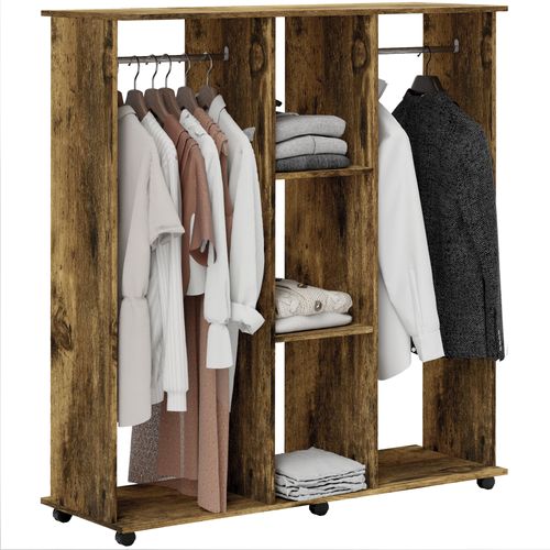 Armoire Penderie 120l X 40l X 128h Cm Aspect Bois