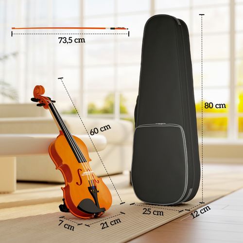 Violon 4/4 Pleine Grandeur Avec Étui Accordeur Épaulière Archet Colophane Cordes