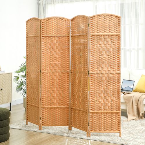 Paravent Intérieur En Bois 4 Panneaux 180 X 180 Cm Séparateur De Pièce Pliable Bois