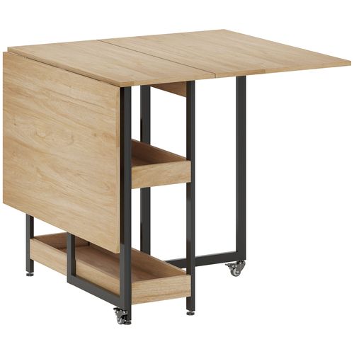 Table De Cuisine Rabattable Pliable 2-4 Personnes Avec Étagères