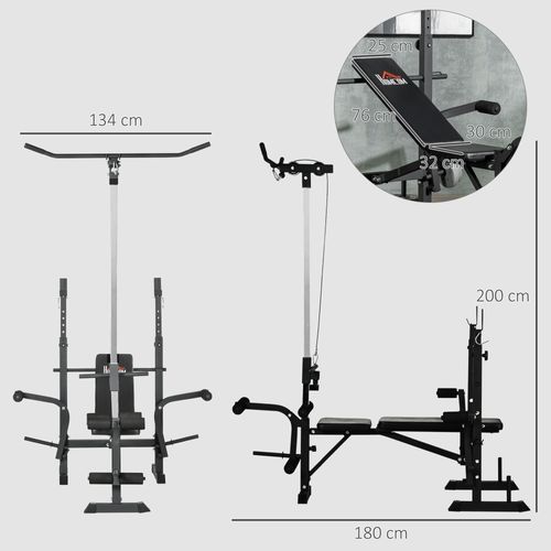 Banc De Musculation Complet Multifonction Réglable Noir