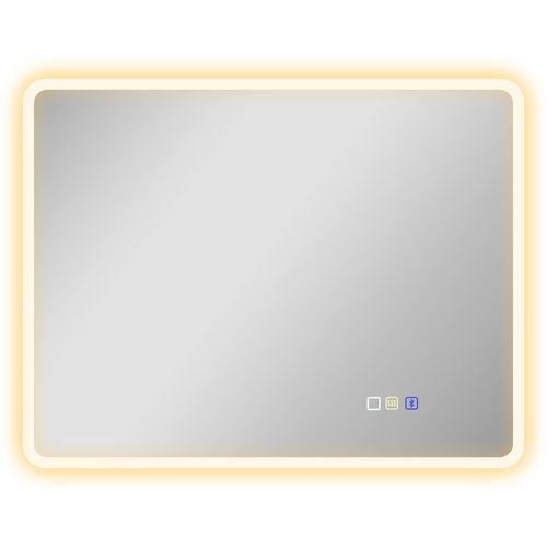 Miroir Lumineux LED 90 X 70 Cm Bluetooth Interrupteur Tactile Lumière Réglable