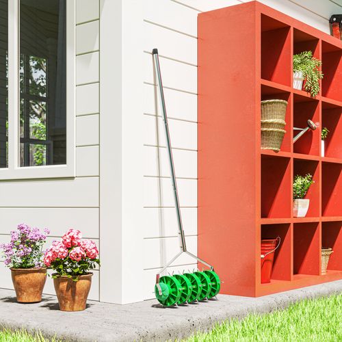 Aérateur De Gazon Acier Galvanisé Pp Vert