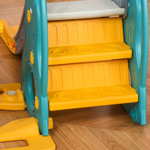 Toboggan Et Balançoire Pour Enfants 4 En 1 Hdpe Et Pp Bleu Jaune