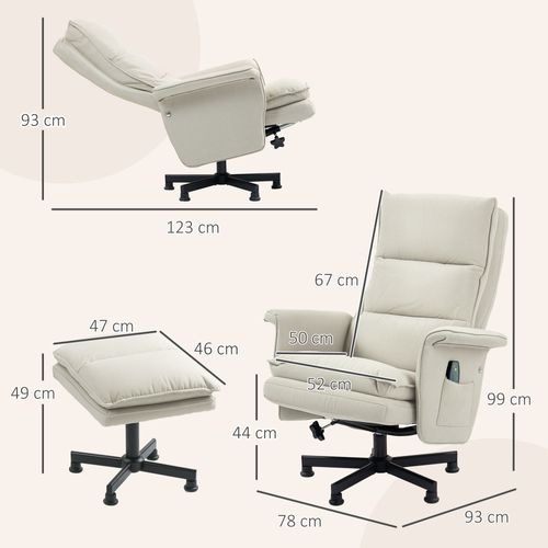 Fauteuil De Massage Avec Repose-pied Style Néo-rétro