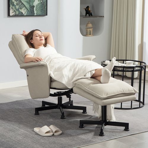 Fauteuil De Massage Avec Repose-pied Style Néo-rétro