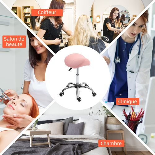 Tabouret De Massage Selle Ergonomique Hauteur Réglable Chromé