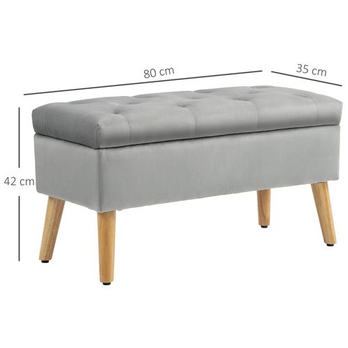 Banquette Coffre Design Scandinave Bois Assise Effet Capitonné Velours