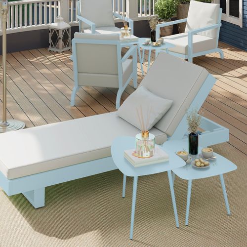 Lot De 2 Tables Basses Gigognes De Jardin Design Acier Métal