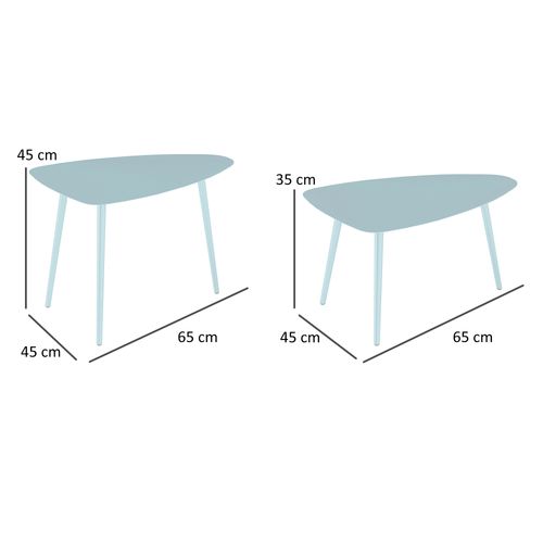 Lot De 2 Tables Basses Gigognes De Jardin Design Acier Métal