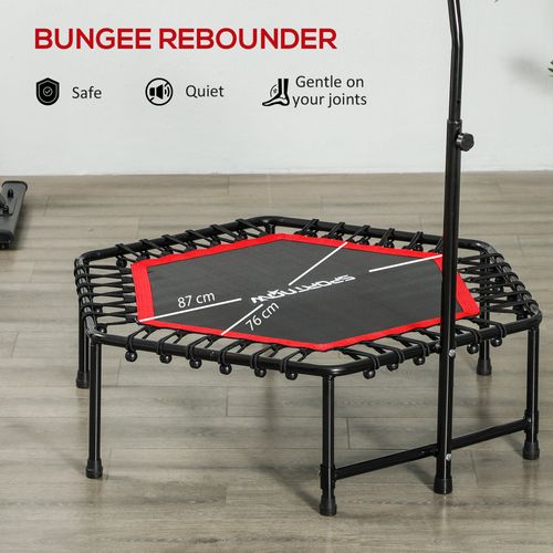 Trampoline De Fitness D.114 Cm Élastiques Bungee Guidon Réglable