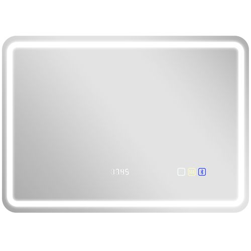 Miroir Lumineux LED Salle De Bain Bluetooth Multifonction 50x70cm
