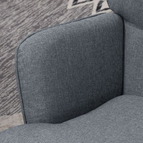 Fauteuil à Bascule Avec Repose-pieds Style Nordique Tissu Gris
