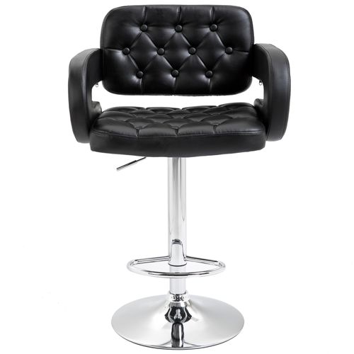 Tabouret De Bar Design Chesterfield Réglable Grand Confort Chromé Pu