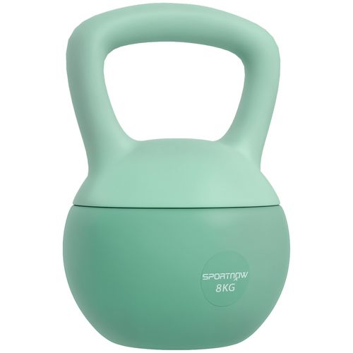 Kettlebell 8 Kg, Avec Poignée Antidérapante, Pour Fitness Musculation Cardio, 19 X 19 X 28 Cm, Vert