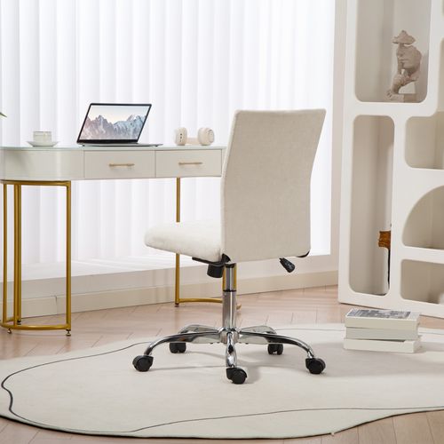 Chaise De Bureau Design Sans Accoudoirs Blanc Cassé