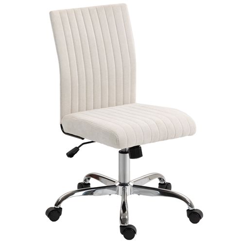 Chaise De Bureau Design Sans Accoudoirs Blanc Cassé