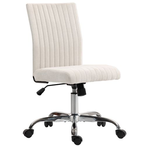 Chaise De Bureau Design Sans Accoudoirs Blanc Cassé