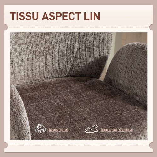 Chaise De Bureau Ergonomique Pivotante à Retour Auto Tissu Marron