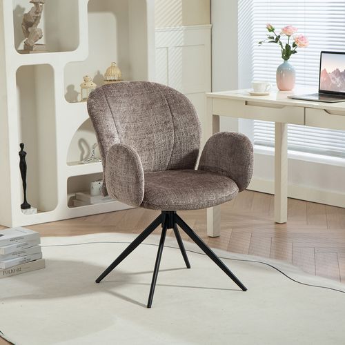 Chaise De Bureau Ergonomique Pivotante à Retour Auto Tissu Marron