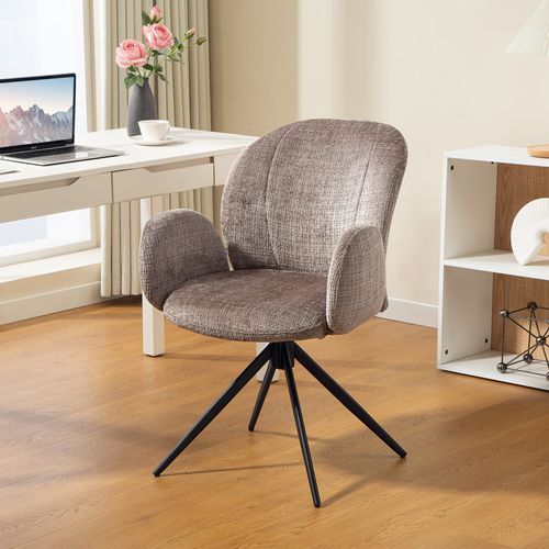Chaise De Bureau Ergonomique Pivotante à Retour Auto Tissu Marron