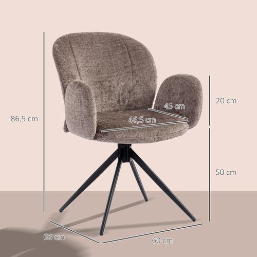 Chaise De Bureau Ergonomique Pivotante à Retour Auto Tissu Marron