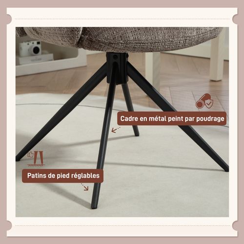 Chaise De Bureau Ergonomique Pivotante à Retour Auto Tissu Marron