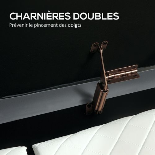 Banquette Coffre 2 En 1 Design Ovale Dim. 108x44x43cm Velours