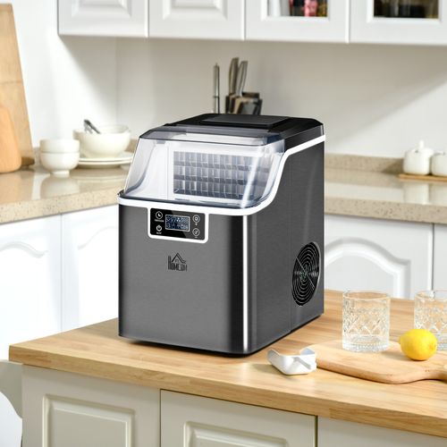 Machine à Glaçons 130w 3,2l 20kg/24h Réservoir Glace 1,2kg Acier Noir