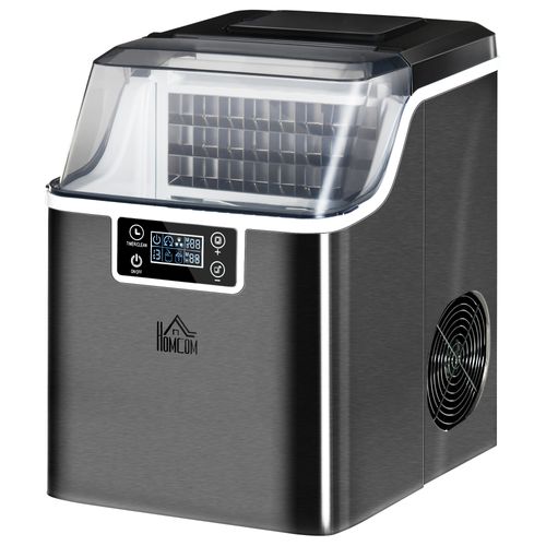 Machine à Glaçons 130w 3,2l 20kg/24h Réservoir Glace 1,2kg Acier Noir