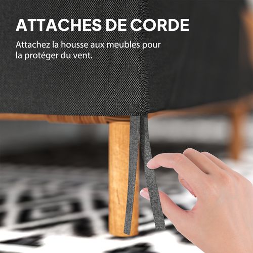 Housse Mobilier De Jardin 140l X 84l X 56/94h Cm Oxford Haute Densité 600d