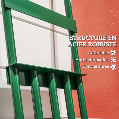 Aérateur De Pelouse Gazon 5 Dents Creuses Dia. 2,3 Cm Acier Thermoplastique Vert