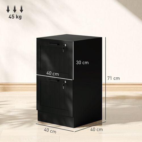 Caisson Bureau 2 Tiroirs Verrouillables Dossiers Suspendus Mdf