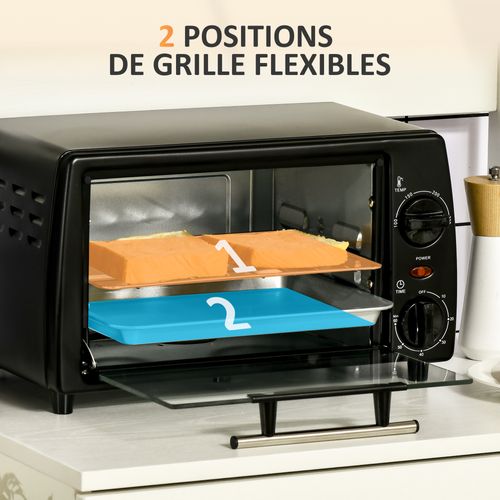 Mini Four Électrique 750w 10l - Grille, Plateau - 100-230°c, Timer