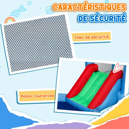 Château Gonflable Enfant 4 En 1 Nombreux Accesoires Inclus