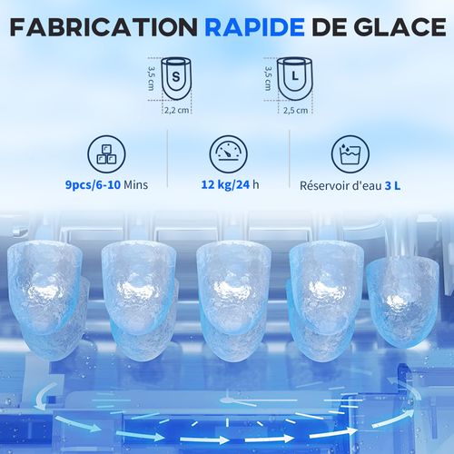 Machine à Glaçons Distributeur D'eau 2 En 1 - 130w - Noir