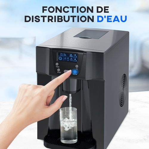 Machine à Glaçons Distributeur D'eau 2 En 1 - 130w - Noir