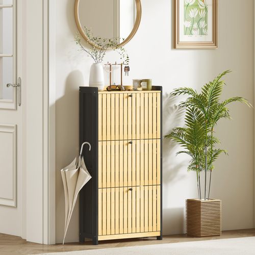 Meuble à Chaussures Design Bambou 3 Portes